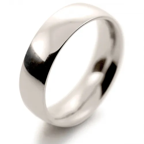 Traditional Court Heavy -  6mm (TCH6 W) White Gold Wedding Ring